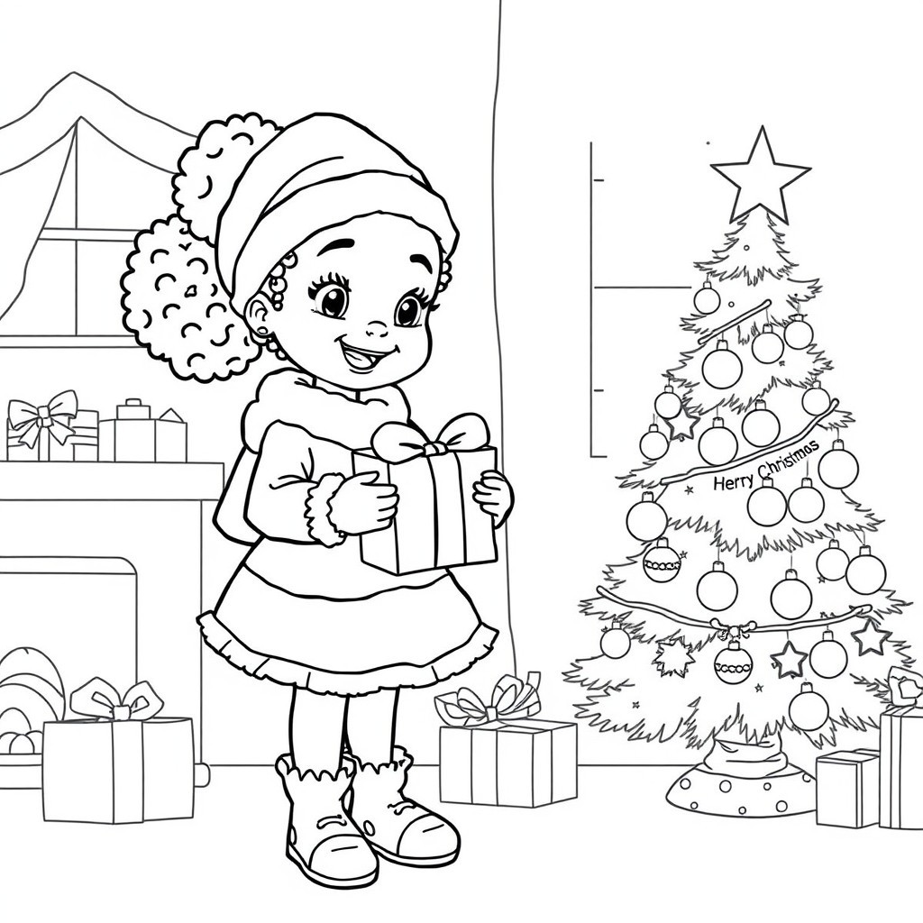 African American Christmas Coloring Pages