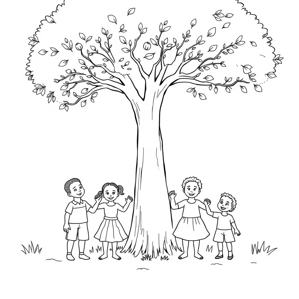 African American Family Coloring Pages
